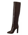Dolce & Gabbana Brown Exotic Leather Heels High Boots Shoes