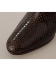 Dolce & Gabbana Brown Exotic Leather Heels High Boots Shoes