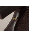 Dolce & Gabbana Brown Exotic Leather Heels High Boots Shoes