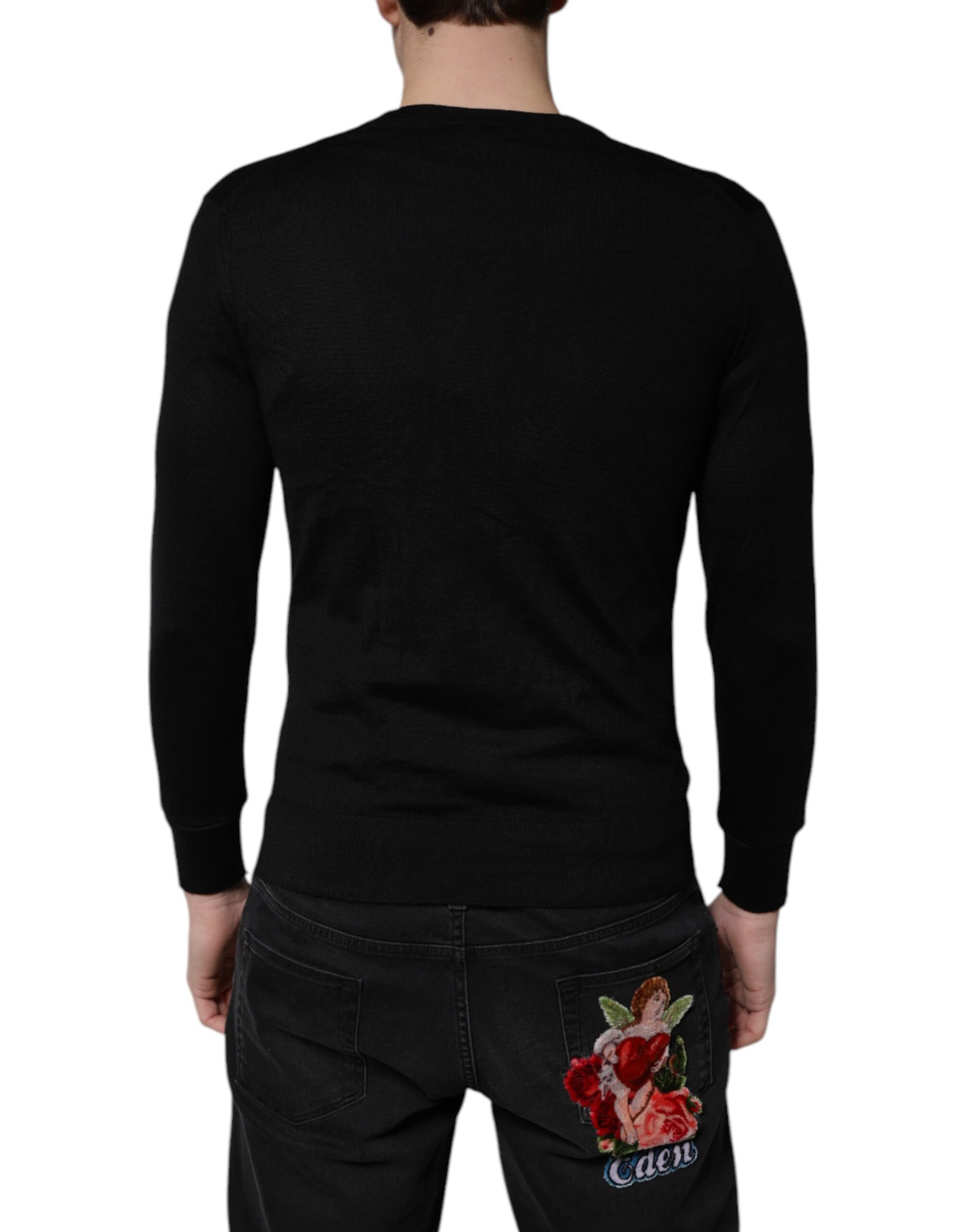 Dolce &amp; Gabbana Black Cashmere Button Down Cardigan Sweater