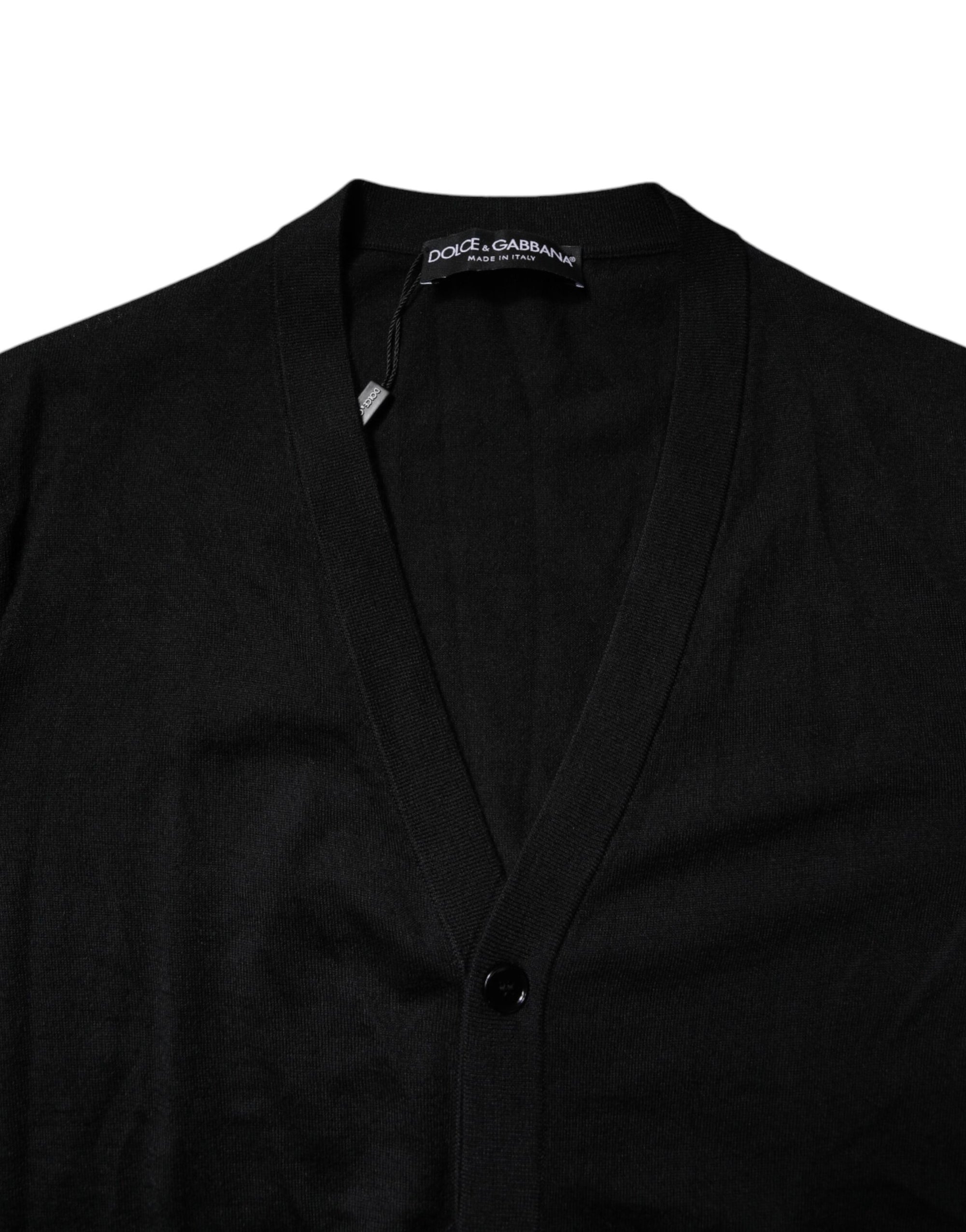 Dolce &amp; Gabbana Black Cashmere Button Down Cardigan Sweater