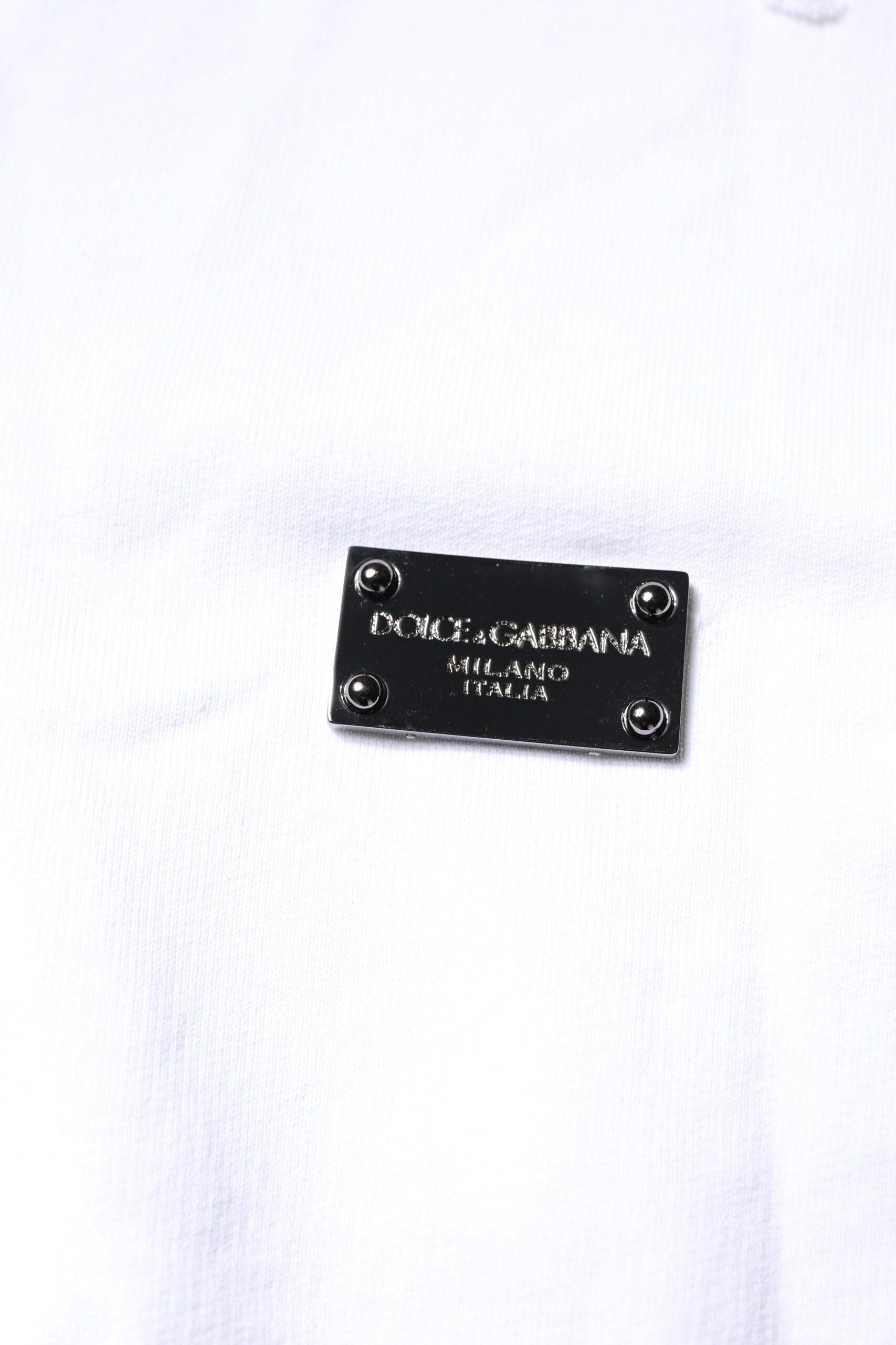Dolce &amp; Gabbana White Cotton Men Pullover Sweatshirt Sweater
