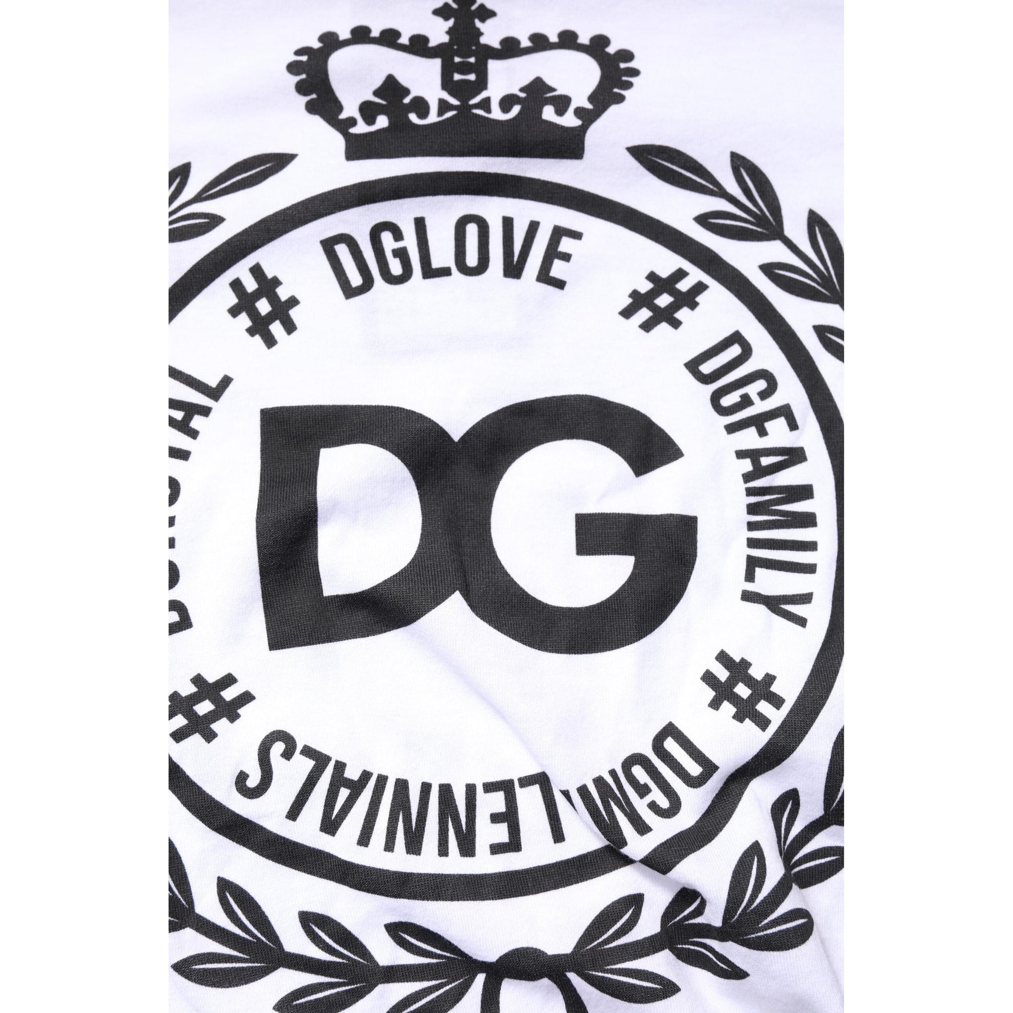 Dolce &amp; Gabbana White Graphic Print Cotton Crew Neck T-shirt