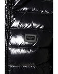 Dolce & Gabbana Black Logo Plaque Full Zip Puffer Jacket