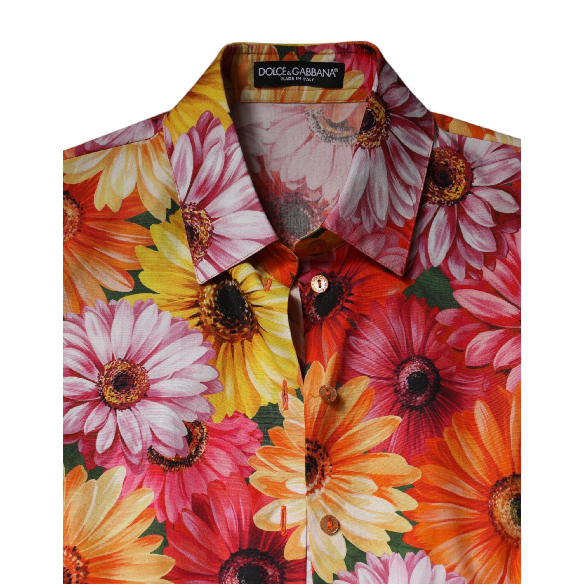 Dolce &amp; Gabbana Multicolor Floral Cotton Cropped Blouse Top