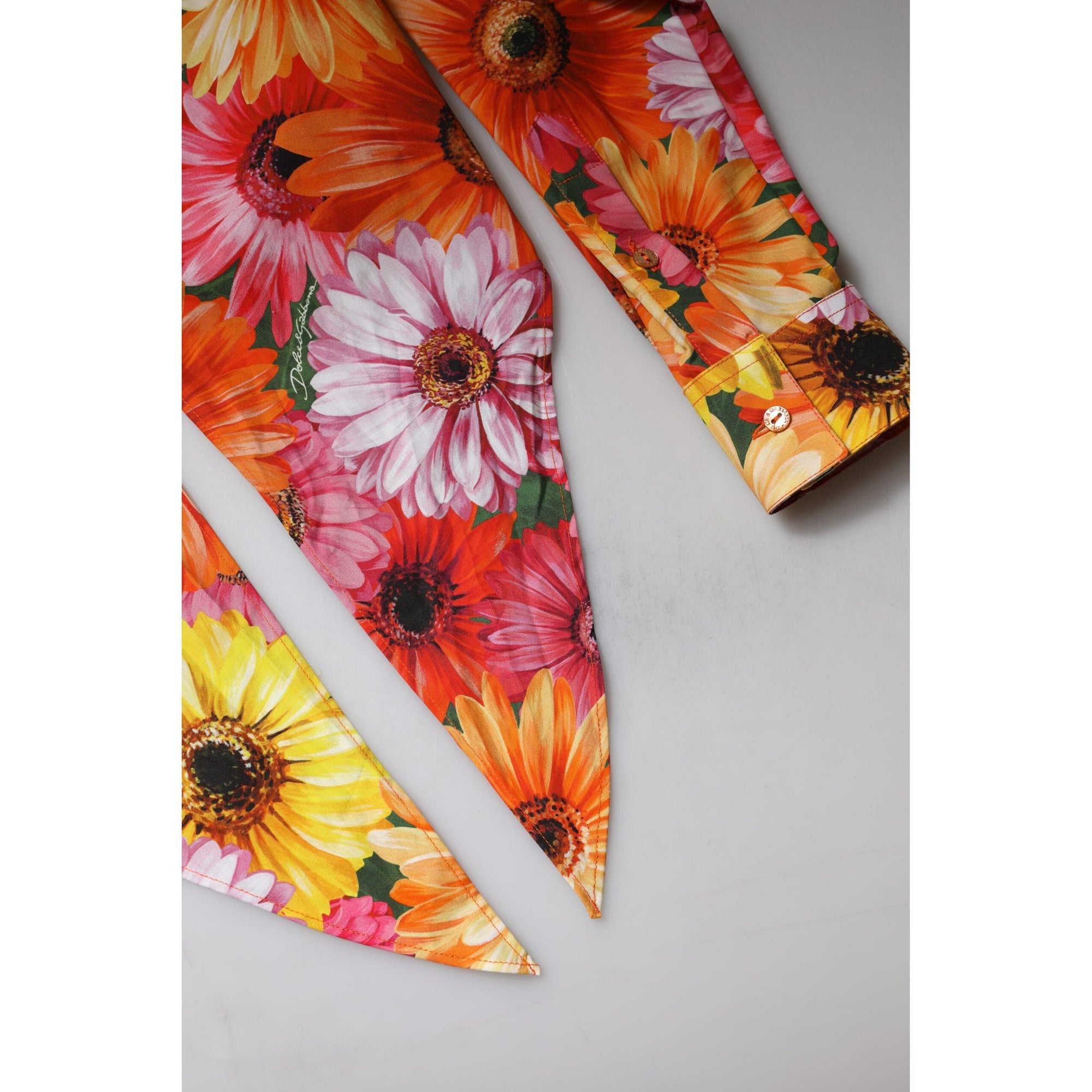 Dolce &amp; Gabbana Multicolor Floral Cotton Cropped Blouse Top