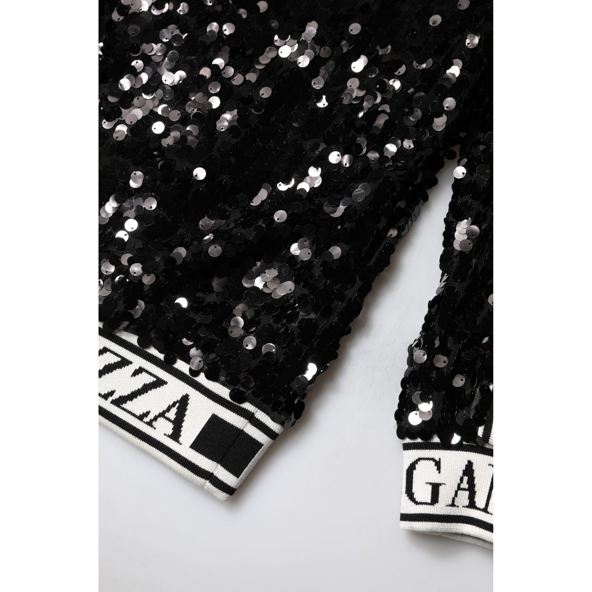 Dolce &amp; Gabbana Black DG Queen Sequin Pullover Sweater