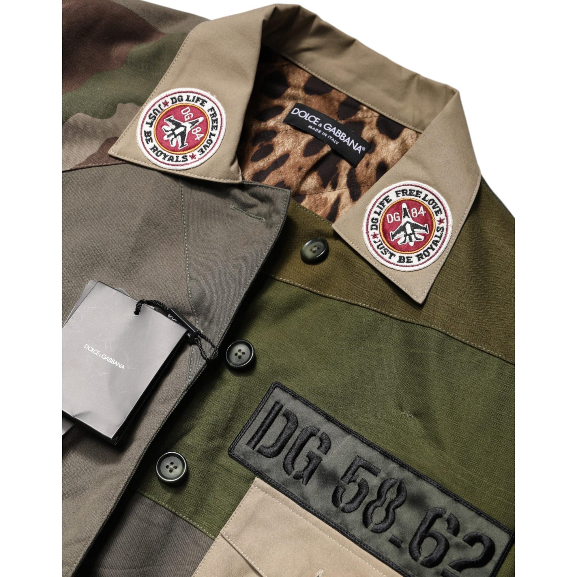 Dolce &amp; Gabbana Military Green Cotton Button Down Jacket
