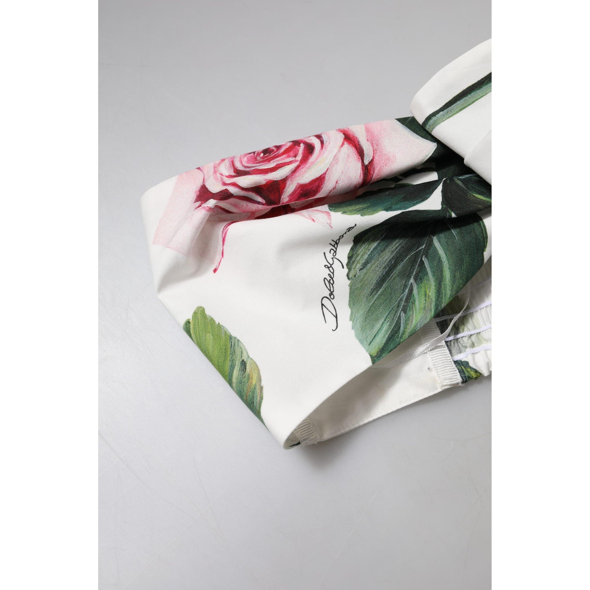 Dolce &amp; Gabbana White Floral Print Cropped Bustier Corset Top