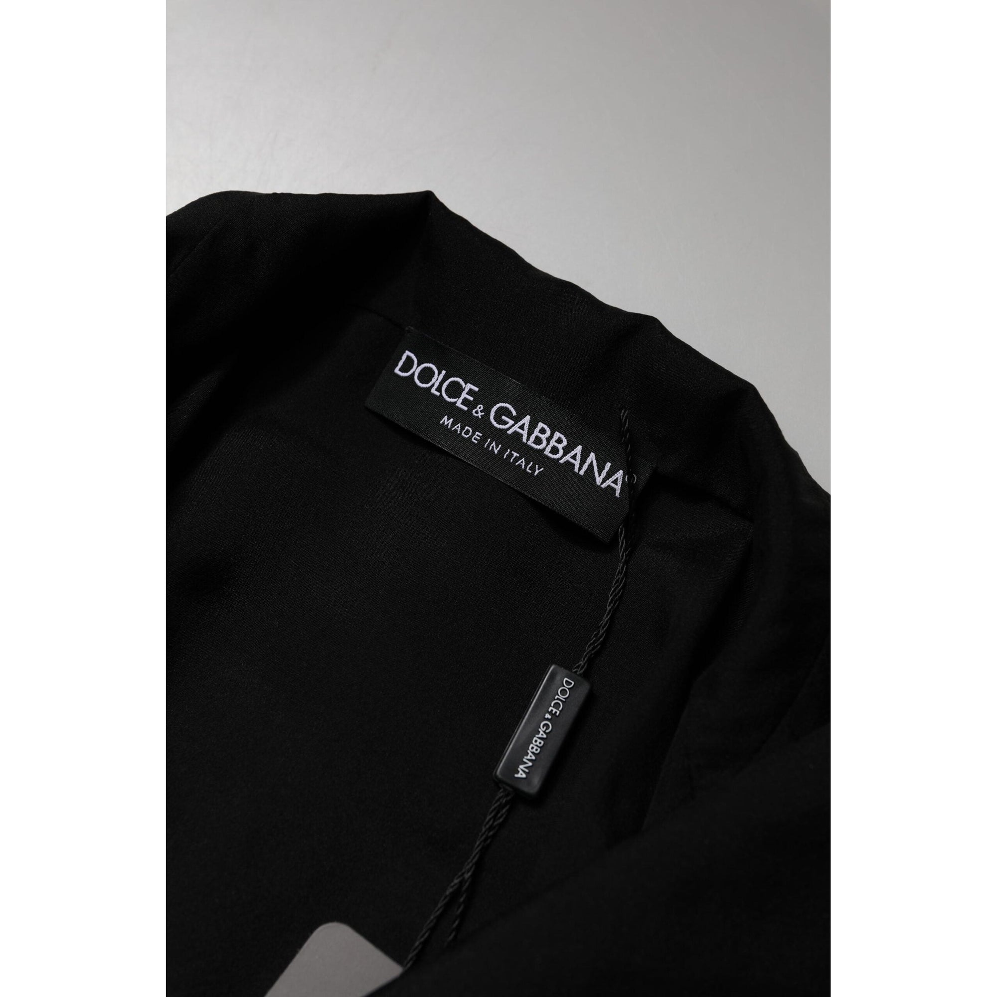 Dolce &amp; Gabbana Black Silk Sheer Long Sleeves Blouse Top