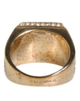 Dolce & Gabbana Gold Tone Sterling Silver 925 Crystals Ring