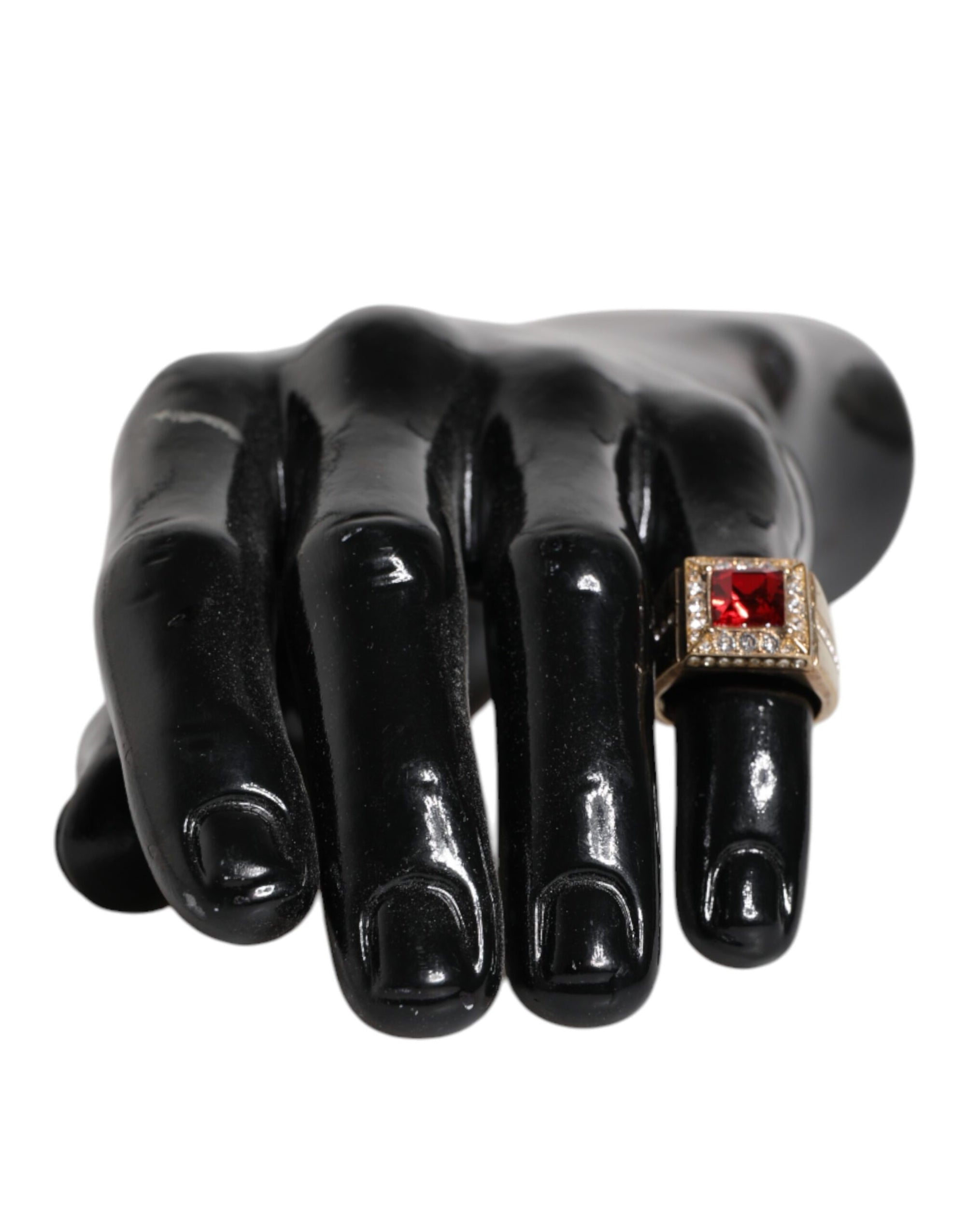 Dolce &amp; Gabbana Gold Tone Sterling Silver 925 Crystals Ring