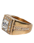 Dolce & Gabbana Gold Tone Sterling Silver 925 Crystals Ring