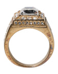 Dolce & Gabbana Gold Tone Sterling Silver 925 Crystals Ring