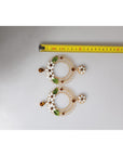 Dolce & Gabbana Gold Floral Filigree Hoop Enamel Amber Crystals Earrings