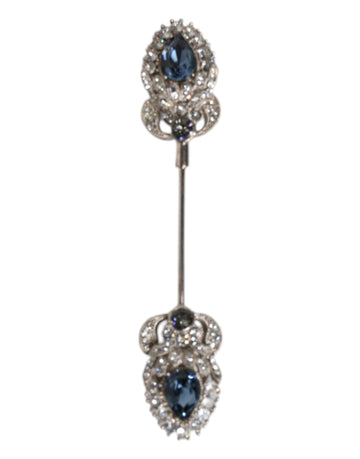 Dolce & Gabbana 925 Sterling Silver Crystals Collar Brooch Accessory Pin