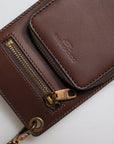 Dolce & Gabbana Brown Leather Neck Strap Cross Body Sling Bag