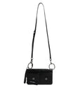 Dolce & Gabbana Black Leather Logo Purse Shoulder Crossbody Bag