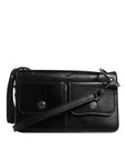 Dolce & Gabbana Black Leather Logo Purse Shoulder Crossbody Bag