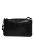 Dolce & Gabbana Black Leather Logo Purse Shoulder Crossbody Bag