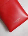 Dolce & Gabbana Red Leather Purse Phone Sling Crossbody Neck Strap Bag