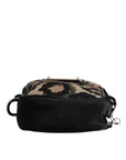 Dolce & Gabbana Multicolor Leopard Jacquard Logo Plaque Neck Strap Bag