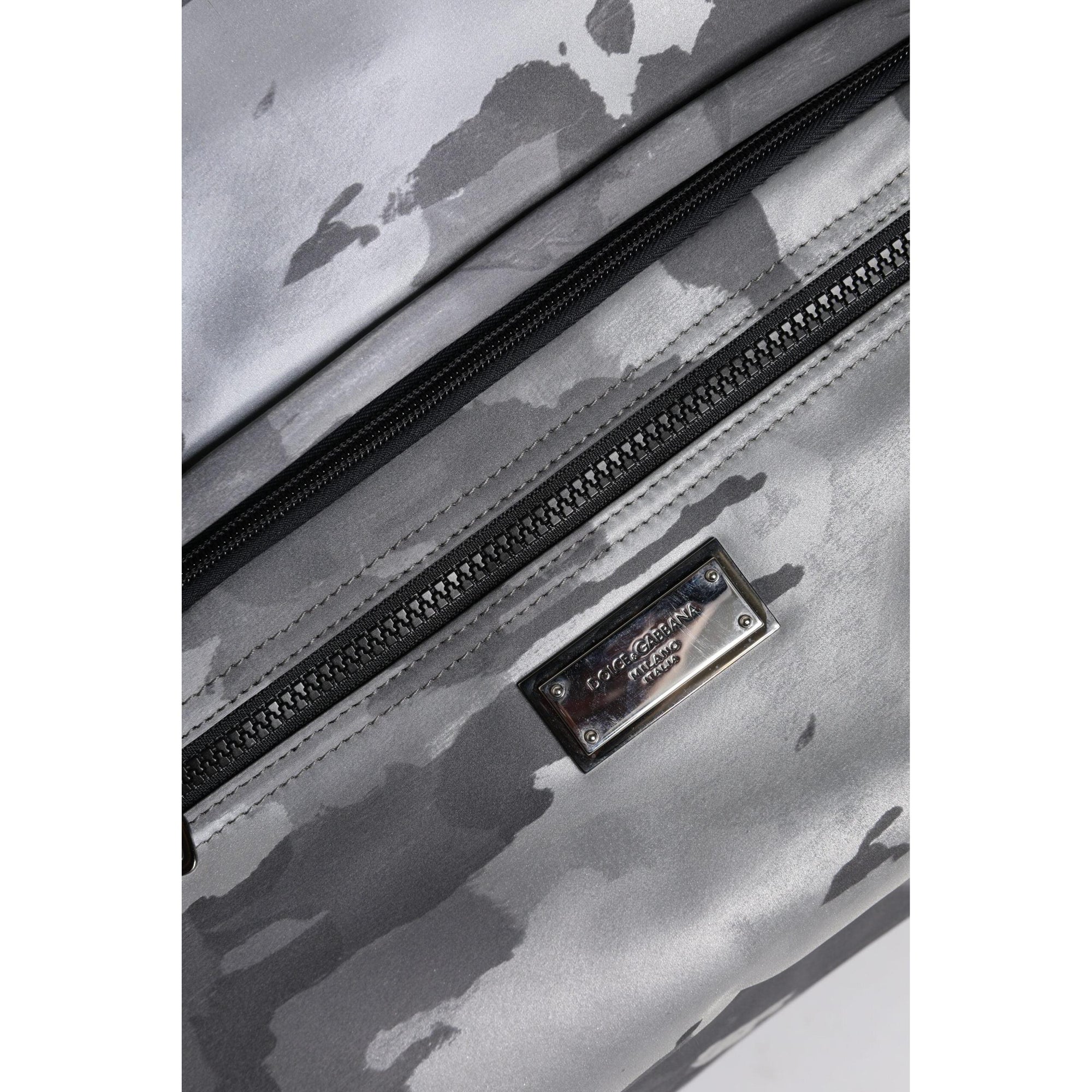 Dolce &amp; Gabbana Black Camouflage Shoulder Strap Logo Plaque Bag