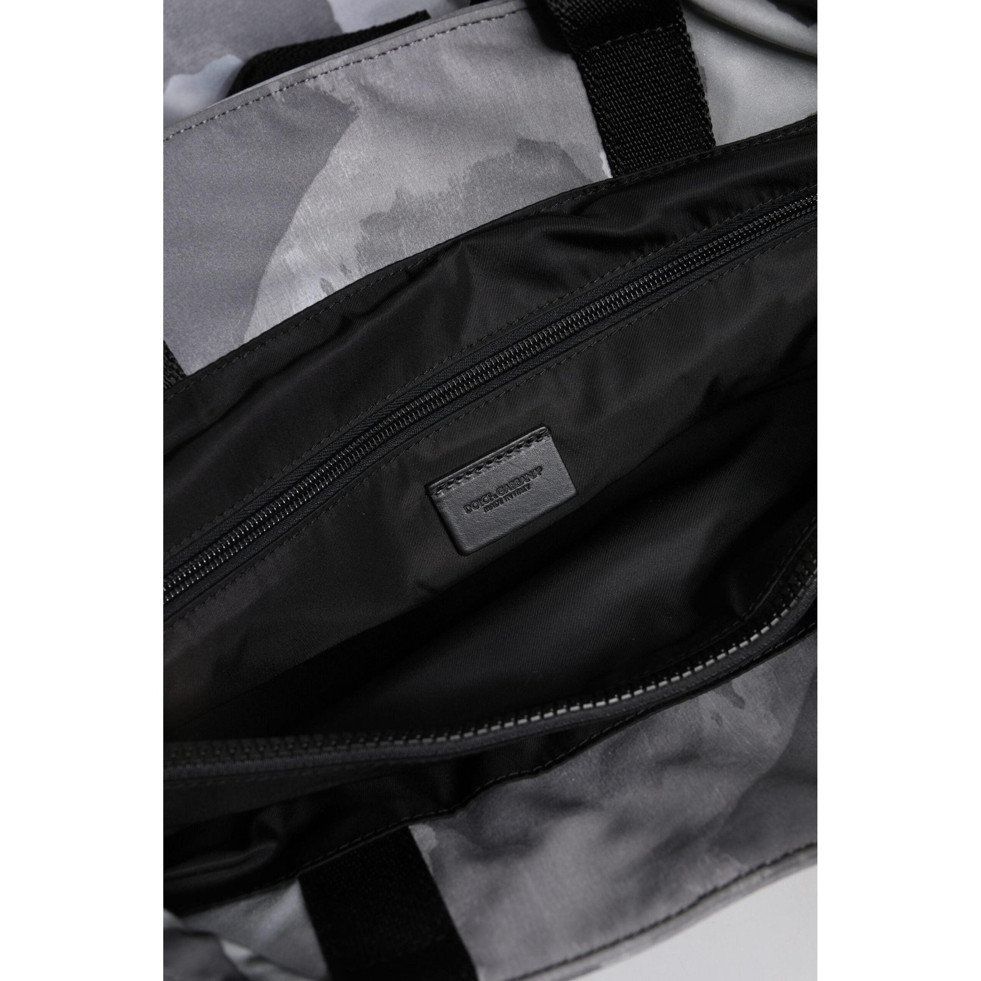 Dolce &amp; Gabbana Black Camouflage Shoulder Strap Logo Plaque Bag