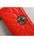 Dolce & Gabbana Red Quilted Devotion Crossbody Chain Phone Cover Bag