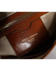 Dolce & Gabbana Brown Leopard Leather Shoulder Strap Tote Bag