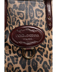 Dolce & Gabbana Brown Leopard Leather Shoulder Strap Tote Bag