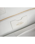 Dolce & Gabbana White Logo Print DG Daily Calfskin Shopping Tote Bag