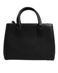 Dolce & Gabbana Black Calf Leather Logo Plaque Shoulder Handbag Bag