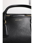 Dolce & Gabbana Black Calf Leather Logo Plaque Shoulder Handbag Bag