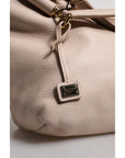 Dolce & Gabbana Light Pink Deer Leather Logo Plaque Tote Top Handle Bag