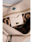 Dolce & Gabbana Light Pink Deer Leather Logo Plaque Tote Top Handle Bag