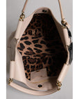 Dolce & Gabbana Light Pink Deer Leather Logo Plaque Tote Top Handle Bag