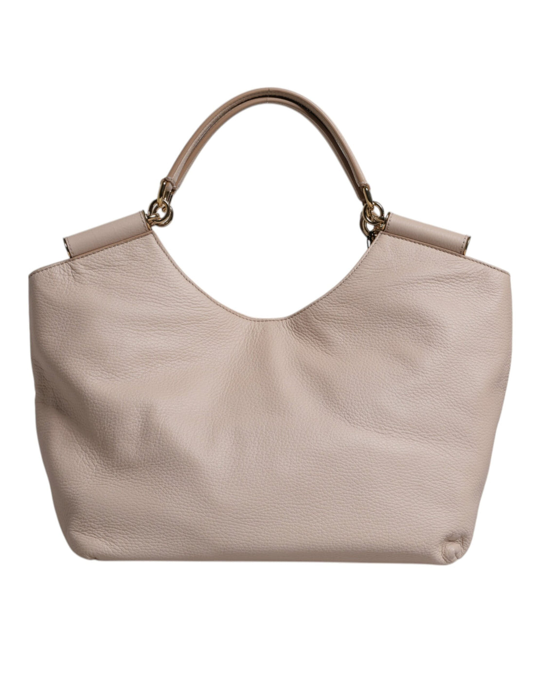 Dolce & Gabbana Light Pink Deer Leather Logo Plaque Tote Top Handle Bag