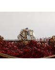 Dolce & Gabbana Red Gold Chain VANDA Tinsel Crystals Evening Clutch Bag