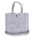Dolce & Gabbana White Cordonetto Lace Beatrice Tote Shopping Bag