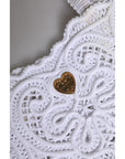 Dolce & Gabbana White Cordonetto Lace Beatrice Tote Shopping Bag