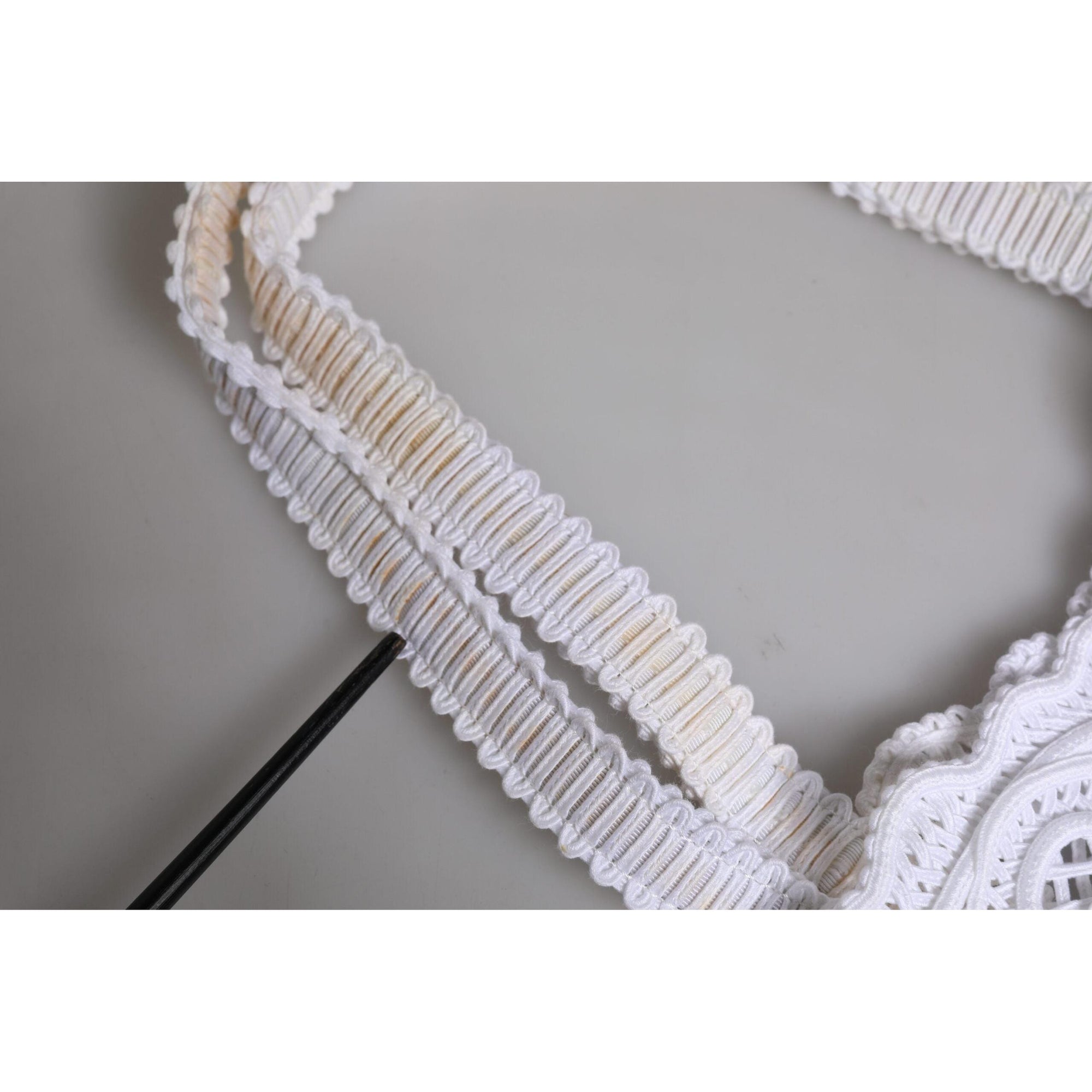Dolce &amp; Gabbana White Cordonetto Lace Beatrice Tote Shopping Bag