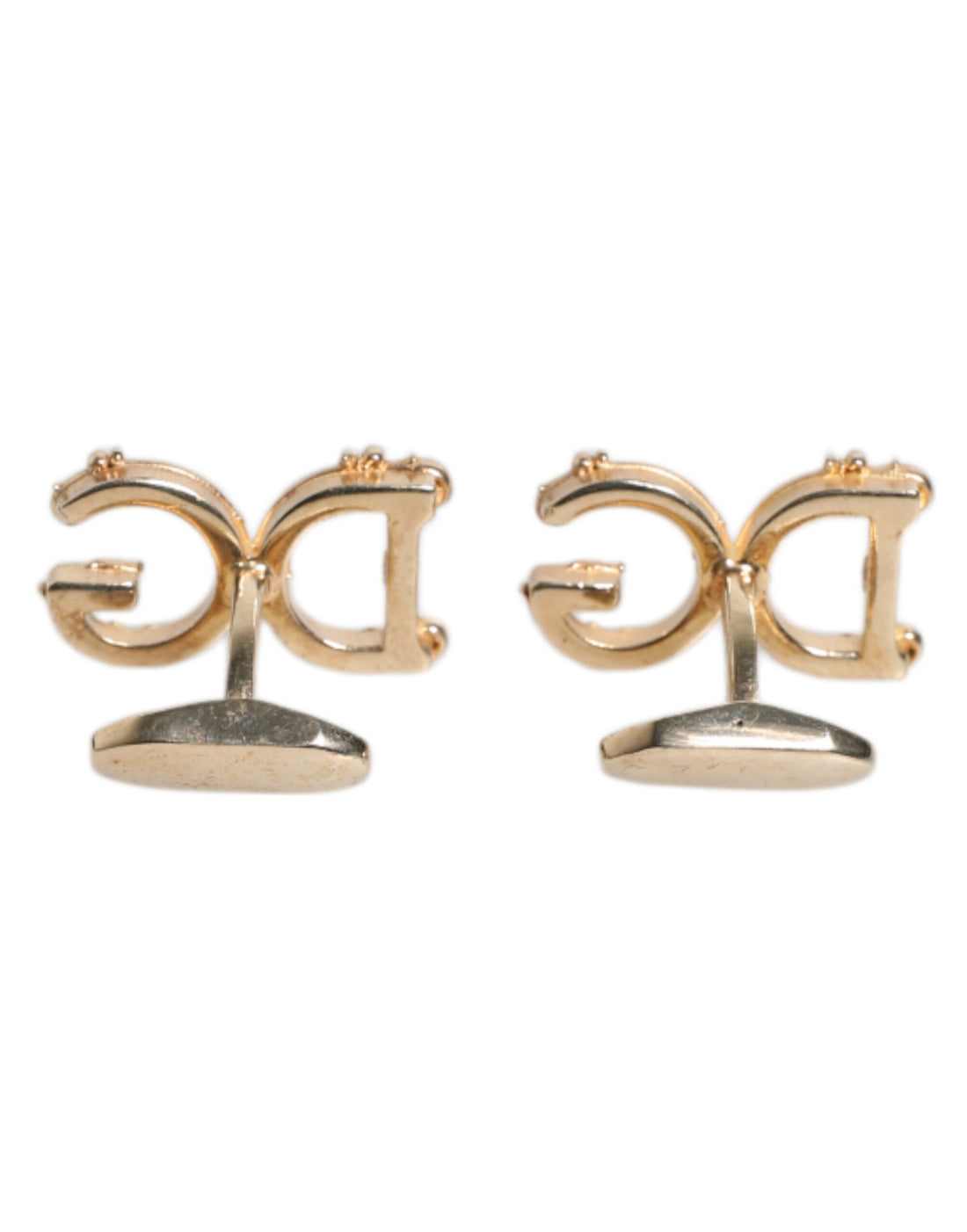 Dolce & Gabbana Gold Tone 925 Sterling Silver DG Logo Cufflink