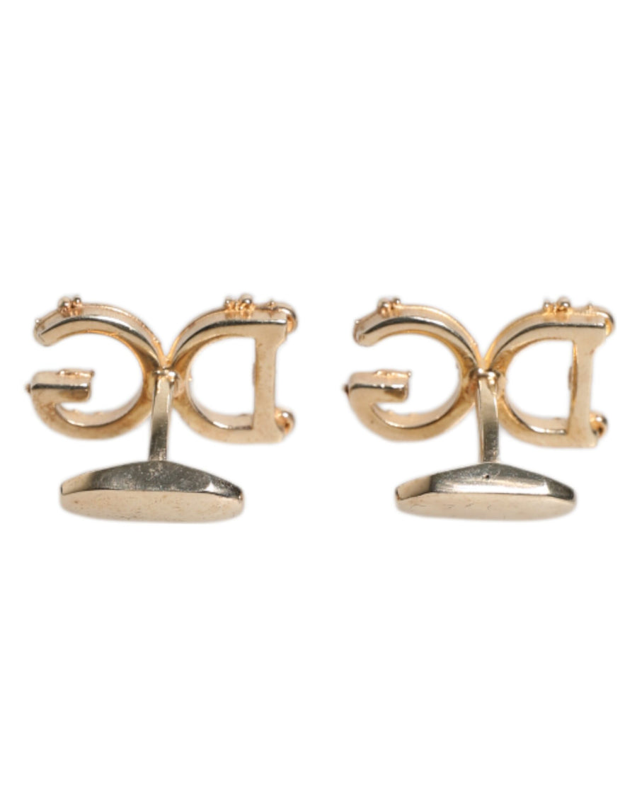 Dolce & Gabbana Gold Tone 925 Sterling Silver DG Logo Cufflink