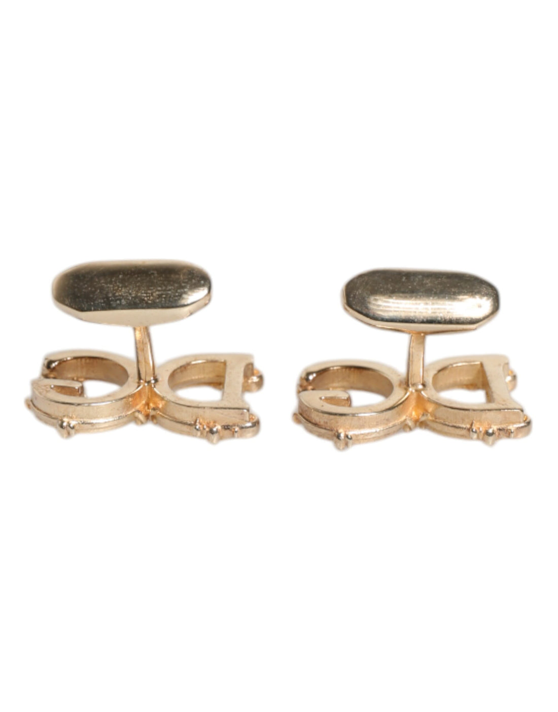 Dolce & Gabbana Gold Tone 925 Sterling Silver DG Logo Cufflink