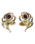 Dolce & Gabbana Multicolor Peacock Feathers 925 Sterling Silver Cufflink