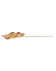 Dolce & Gabbana Gold Tone Red Crystal Embellish 925 Sterling Silver Pin