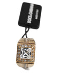 Dolce & Gabbana Gold Tone Sterling Silver 925 Crystals Ring