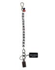 Dolce & Gabbana Silver Brass Chain Dice Logo Embellished Charm Bracelet