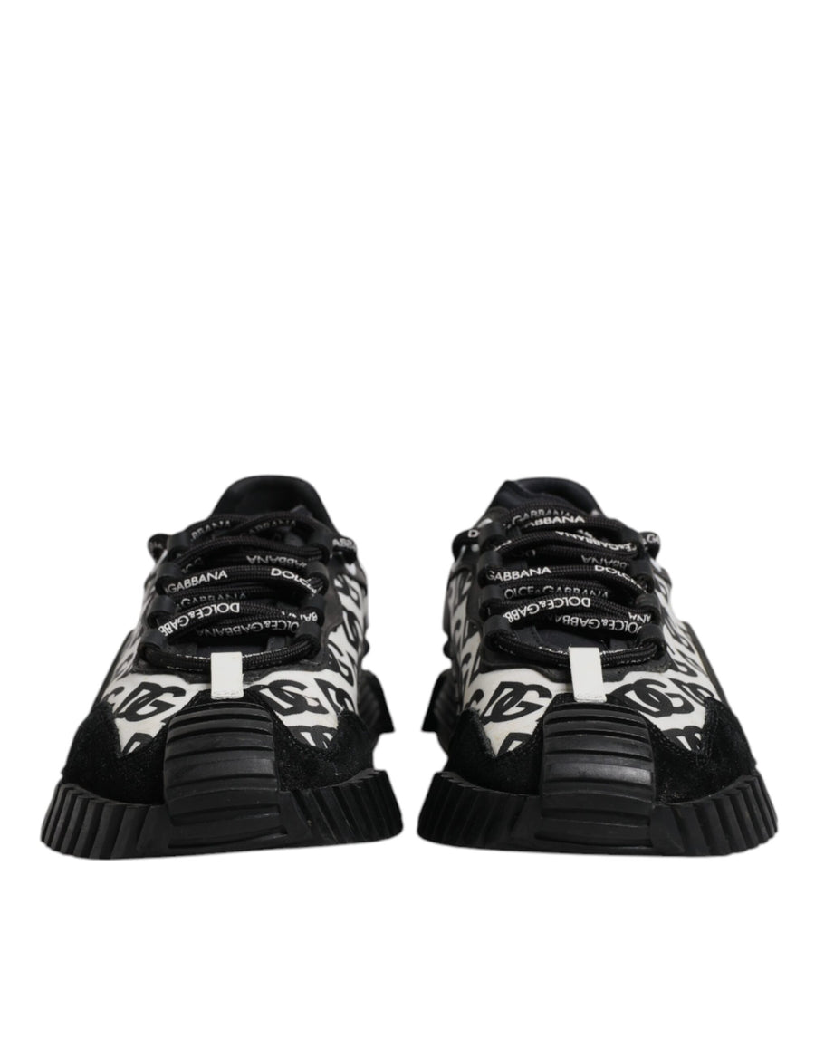 Dolce & Gabbana Black Logo Lace Up Low Top NS1 Sneakers Shoes